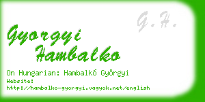 gyorgyi hambalko business card