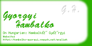 gyorgyi hambalko business card